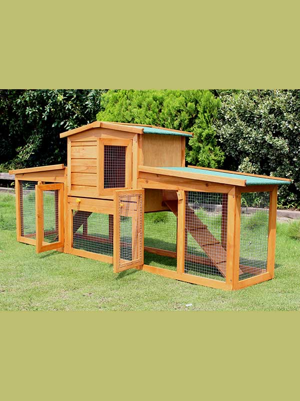 Pet Factory Hot Sale Luxury Outdoor Wooden Green Paint Cheap Big Rabbit Cage