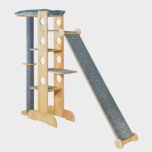 Wood Slide Cat Tree: Pine Wooden Slide Cat Toys Tree house 06-0192 Wood Slide Cat Tree: Pine Wooden Slide Cat Toys Tree house 06-0192