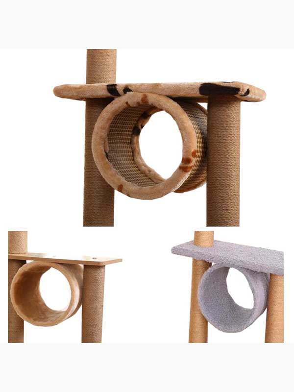 Multi-level Luxury Density board Wooden Cat Condo Tree House 06-1168