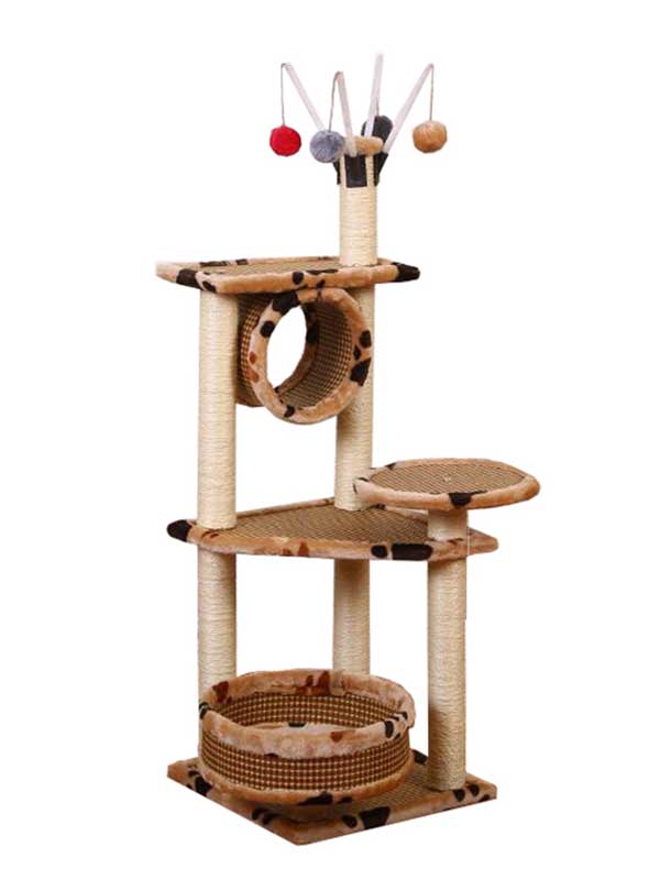 Factory OEM Wholesale Multi-level Luxury Density board Wooden Cat Condo Tree House Cat Furniture 06-1168 - 图片 4