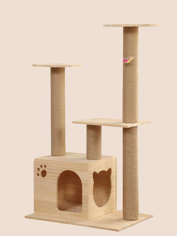 1663670305-Wholesale Wood Cat Tree Large Wooden Cat House Cat Jumping Platform 06-1163-(1) Wholesale Wood Cat Tree Large Wooden Cat House Cat Jumping Platform 06-1163