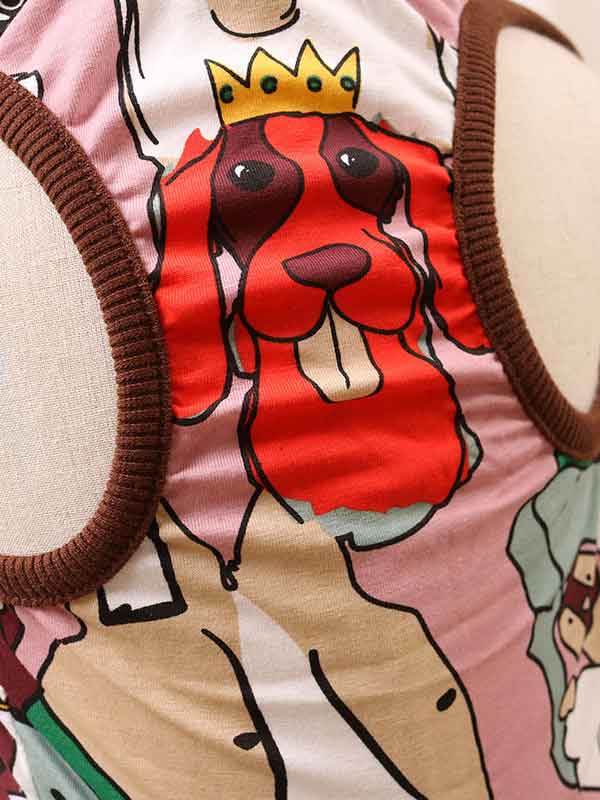cotton cartoon fat dog bulldog pug dog wearing vest