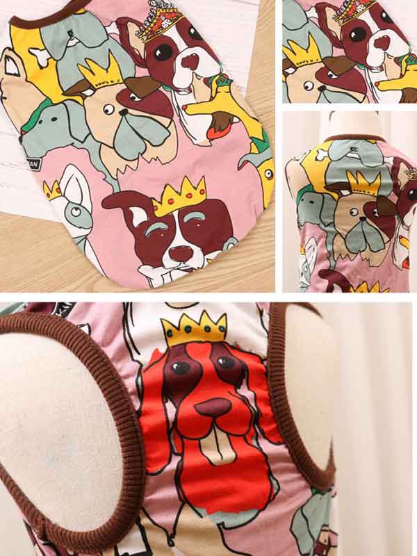 cotton cartoon fat dog bulldog pug dog wearing vest