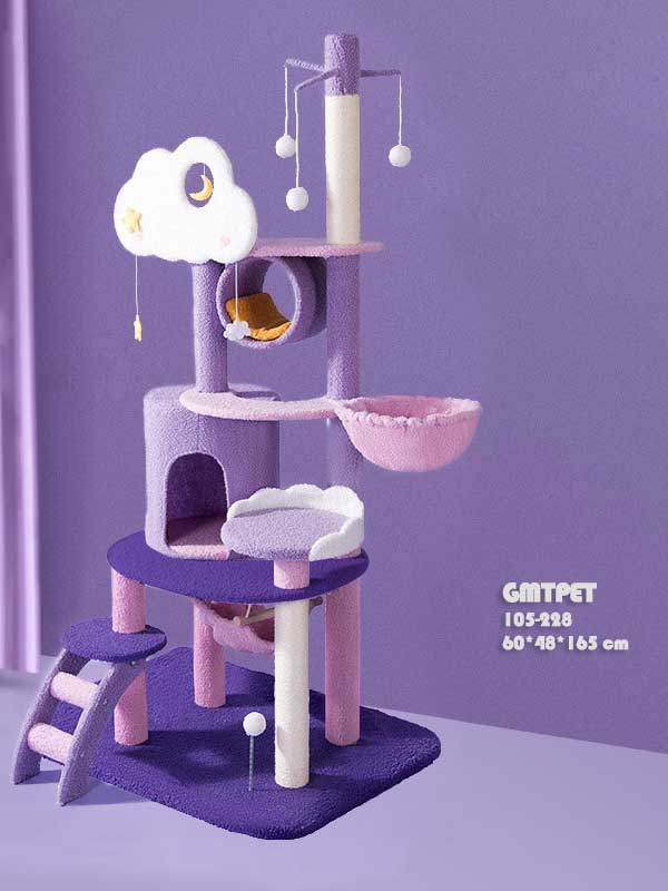 Cat tree post wholesale OEM moonlight cat climbing frame cat tree paradise 105-228.jpg Cat tree post wholesale OEM moonlight cat climbing frame cat tree paradise 105-228