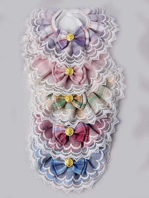 Whoelsale Pet accessories Cat bow lace collar drool towel dog bib
