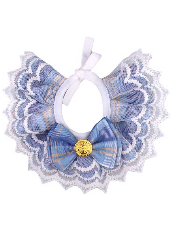 Whoelsale Pet accessories Cat bow lace collar drool towel dog bib