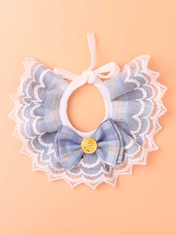 Whoelsale Pet accessories Cat bow lace collar drool towel dog bib
