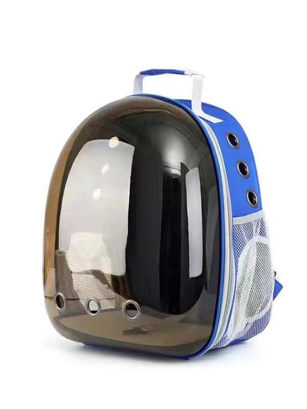 Side opening brown transparent blue pet cat backpack 103-45062